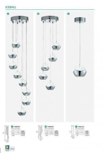 Підвісний світильник Searchlight 7355-5CC Ice Ball (20593)