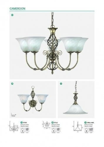 Підвісний світильник Searchlight 4581-14AB Cameroon (20467) 