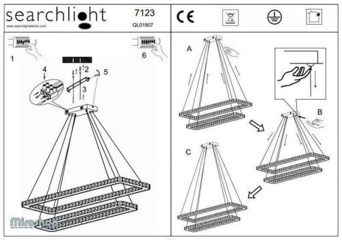 Подвесной светильник Searchlight 7123CC Clover (20735)