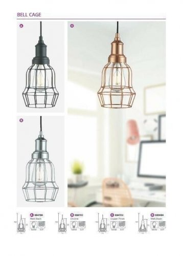 Підвісний світильник Searchlight 6847CC Bell Cage (20816)
