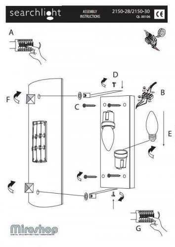 Стельовий світильник Searchlight 2150-30 Flush (21435)