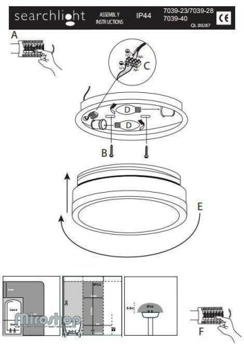 Светильник  для  ванной  Searchlight  7039-28SS  Discs  (20625)