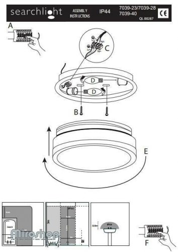 Світильник для ванною Searchlight 7039-23CC Discs (20731)