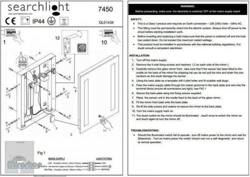 Дзеркало Searchlight 7450 Bathroom Mirrors (20902) 