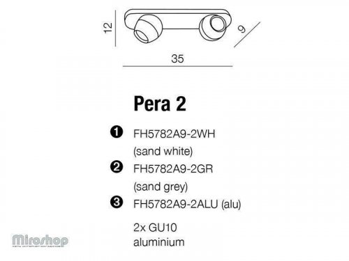 Спот  Azzardo  AZ1247  Pera  2  (sand  white)  (FH5782A9-2-WH)  (15428)