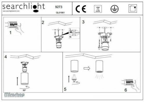 Точечный светильник Searchlight 9273 Flush (21577)