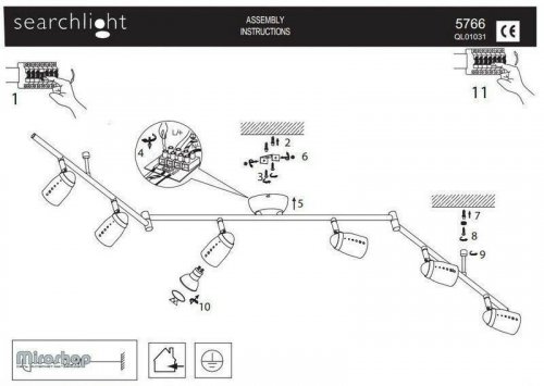 Спот Searchlight 5766WH Pluto (20730)