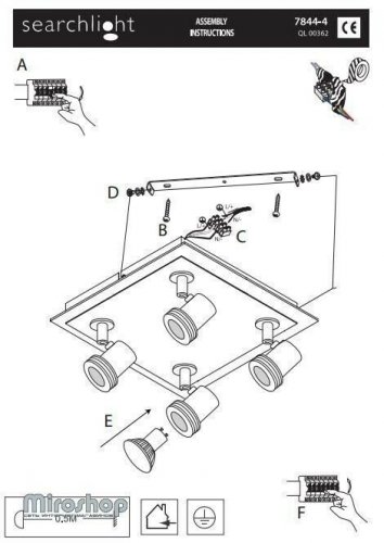 Спот Searchlight 7844-4 Top Hat (20770)