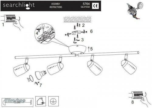 Спот Searchlight 5764WH Pluto (20924)