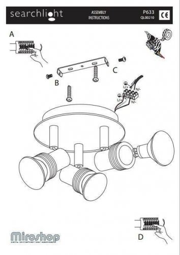 Спот Searchlight P633SS Decco (21072)