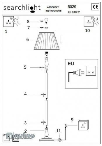Торшер Searchlight EU5029AB Flemish (21422)