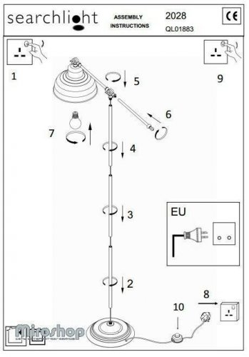 Торшер Searchlight EU2028CU Macbeth (21068)
