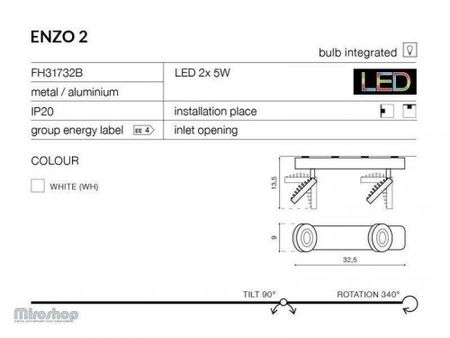 Спот  Azzardo  AZ0670  Enzo  2  (FH31732A11)  (76053)
