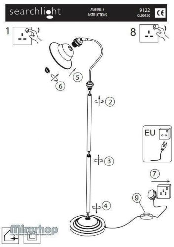 Торшер Searchlight EU9122AB Adjustable Floor (21404)