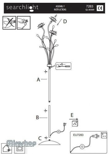 Торшер Searchlight EU7283CC Bellis (21653)