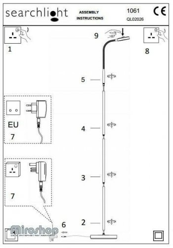 Торшер Searchlight EU1061AB Palm (21037)