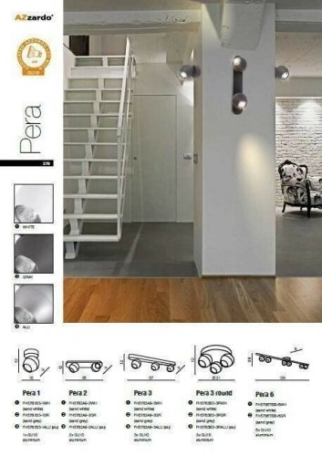 Спот Azzardo AZ1256 Pera 6 (sand white) (FH5786TBB-6-WH) (15442)