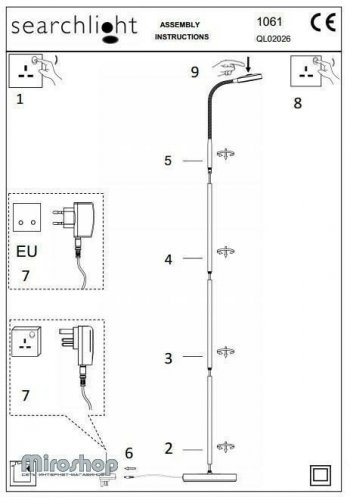 Торшер Searchlight EU1061SS Palm (20778)