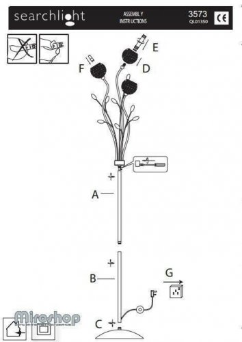 Торшер Searchlight EU3573CC Bellis II (21391)