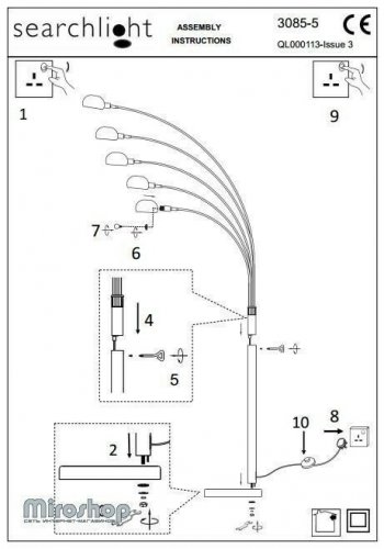 Торшер Searchlight EU3085-5CC Giraffe (21177)