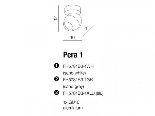 Спот  Azzardo  AZ1245  Pera  1  (sand  grey)  (FH5781B3-1-GR)  (15403)