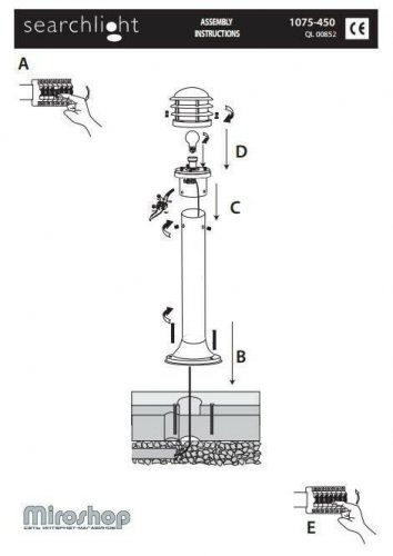 Уличный светильник Searchlight 1075-450 Outdoor Posts (21758)