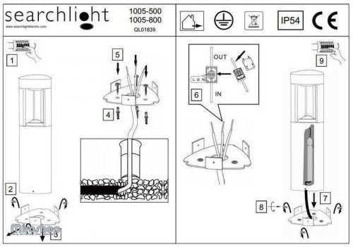 Вуличний світильник Searchlight 1005-500GY Michigan (21786)