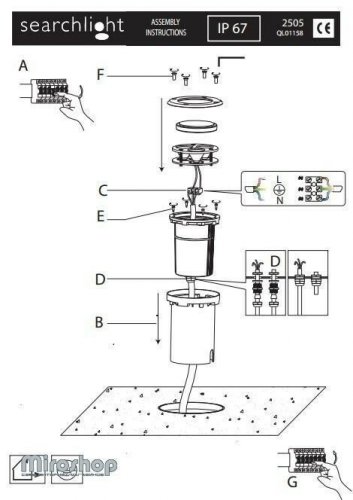 Ґрунтовий світильник Searchlight 2505WH LED Outdoor (21319)