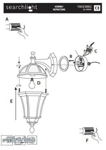 Вуличний світильник Searchlight 1563 Capri (21206)