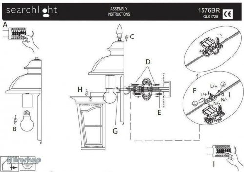 Вуличний світильник Searchlight 1576BR Pompeii (21339)