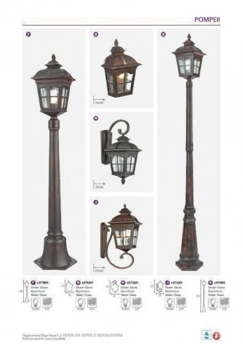 Вуличний світильник Searchlight 1576BR Pompeii (21339)