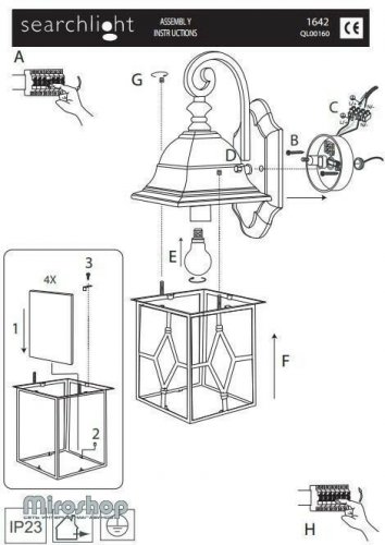 Уличный светильник Searchlight 1642 Genoa (21207)