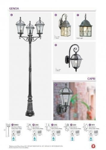 Вуличний світильник Searchlight 1641 Genoa