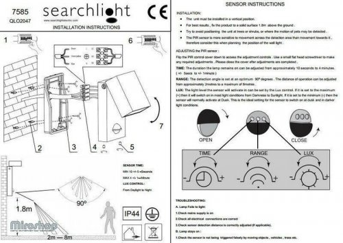 Вуличний світильник Searchlight 7585 LED Outdoor (21223)