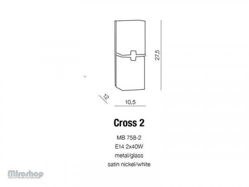 Бра Azzardo AZ0085 Cross 2 (MB758-2-SN-WH) (15937)