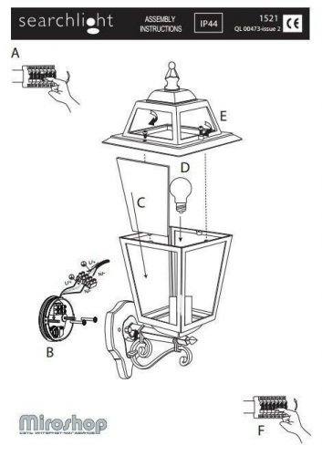 Уличный светильник Searchlight 1521 New Orleans (21284)
