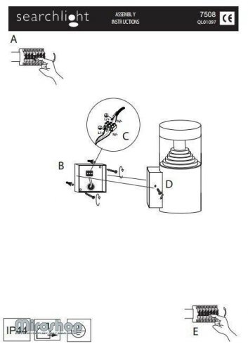 Уличный светильник Searchlight 7508 Brooklyn (21429)