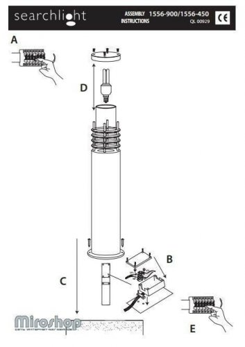 Вуличний світильник Searchlight 1556-450 Louvre (21232)