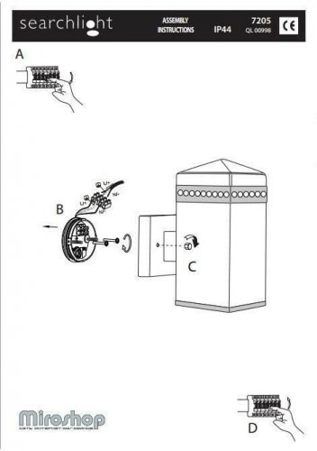 Вуличний світильник Searchlight 7205 India (21248) 