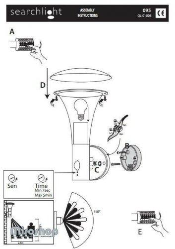 Вуличний світильник Searchlight 095 Outdoor