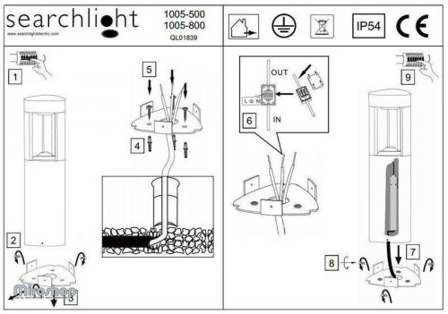 Уличный светильник Searchlight 1005-800GY Michigan (21699)