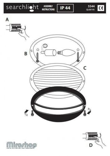 Вуличний світильник Searchlight 5544BK LED Outdoor (21322)