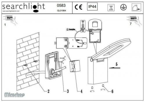 Вуличний світильник Searchlight 0583GY Manhattan (21756)