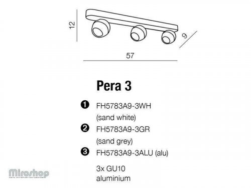 Спот  Azzardo  AZ1250  Pera  3  (sand  white)  (FH5783A9-3-WH)  (15319)