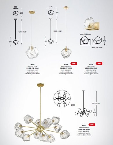 Настінний світильник Zuma Line W0488-01A-U8AC ROCK