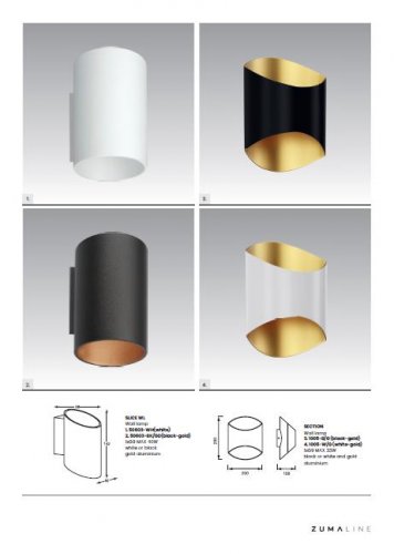 Настінний світильник Zuma Line 50603-BK/GD SLICE WL