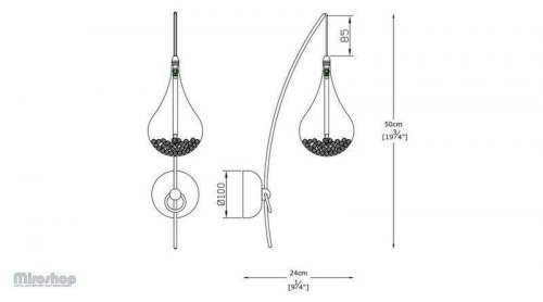 Бра Zuma Line W0226-01A-F4RK PERLE