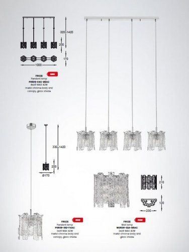 Настінний світильник Zuma Line W0509-02A-B5AC FROZE