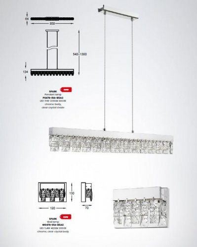Настінний світильник Zuma Line W0476-01A-B5AC SPARK