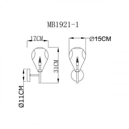 Настінний світильник Zuma Line MB1921-1-CLEAR BOSTONI
